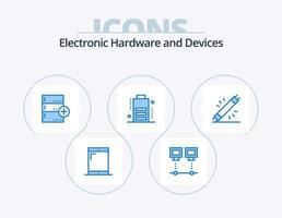 Devices Blue Icon Pack 5 Icon Design. electric. devices. add. charge. database vector