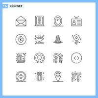 16 Creative Icons Modern Signs and Symbols of system communication mirror bluetooth retro television Editable Vector Design Elements