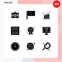 Set of 9 Modern UI Icons Symbols Signs for label father growth dad reignite Editable Vector Design Elements