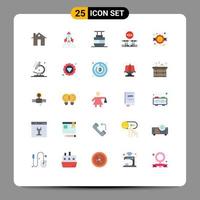 Flat Color Pack of 25 Universal Symbols of occupation conflict launch combat transportation Editable Vector Design Elements