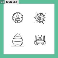 User Interface Pack of 4 Basic Filledline Flat Colors of target work hunting resume egg Editable Vector Design Elements