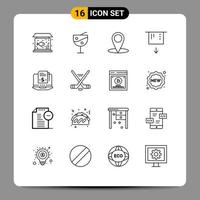 paquete de iconos de vector de stock de 16 signos y símbolos de línea para elementos de diseño de vector editables de dinero de modelo de suscripción hokey