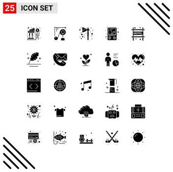 User Interface Pack of 25 Basic Solid Glyphs of travel accommodation axe voltmeter ampere Editable Vector Design Elements