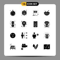 paquete de iconos vectoriales de 16 líneas y símbolos para control desfile festival tambor irlandés elementos de diseño vectorial editables vector