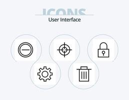 paquete de iconos de línea de interfaz de usuario 5 diseño de iconos. usuario. interfaz. más. flecha. tocar vector