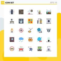 Pack of 25 Modern Flat Colors Signs and Symbols for Web Print Media such as profit growth expansion and innovation financial science portfolio Editable Vector Design Elements