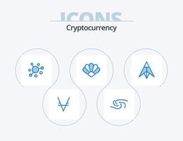 paquete de iconos de criptomoneda azul 5 diseño de iconos. moneda. moneda criptográfica. elástico. cripto. almejas vector