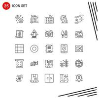 25 Universal Line Signs Symbols of science idea devices user mind Editable Vector Design Elements