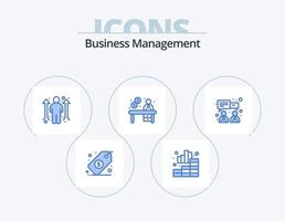 diseño de iconos del paquete de iconos azules de gestión empresarial 5. chat. recepción. oportunidad de negocio. oficina. negocio vector