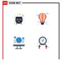 Modern Set of 4 Flat Icons Pictograph of board website scary hot computer Editable Vector Design Elements