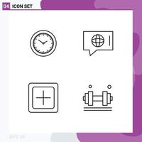 4 Creative Icons Modern Signs and Symbols of time create timmer technical new Editable Vector Design Elements