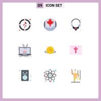 Set of 9 Modern UI Icons Symbols Signs for map platform gem online analytical Editable Vector Design Elements