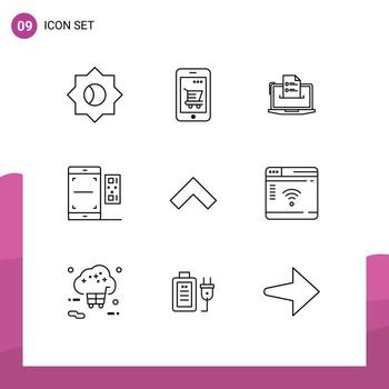 paquete de interfaz de usuario de 9 esquemas básicos de características de código de escaneo elementos de diseño vectorial editables de currículum web vector