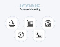 Business Marketing Line Icon Pack 5 Icon Design. economy. business. stamp. shopping. finance vector