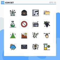 16 Creative Icons Modern Signs and Symbols of resource tool security folder song Editable Creative Vector Design Elements