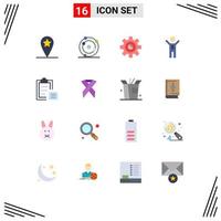 Modern Set of 16 Flat Colors and symbols such as interface clipboard marketing winner business Editable Pack of Creative Vector Design Elements