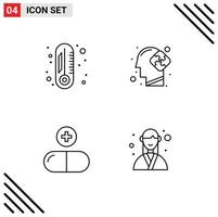 Universal Icon Symbols Group of 4 Modern Filledline Flat Colors of chemistry pills human puzzle designer Editable Vector Design Elements