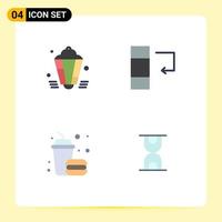 Pack of 4 Modern Flat Icons Signs and Symbols for Web Print Media such as lantern drink eid data food Editable Vector Design Elements