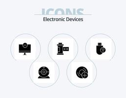 diseño de iconos del paquete de iconos de glifo de dispositivos 5. ordenadores. foto. ordenadores. película. monitor vector