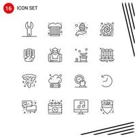 16 Universal Outline Signs Symbols of server center nature cloud camera shutter Editable Vector Design Elements