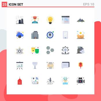 User Interface Pack of 25 Basic Flat Colors of source development women design light Editable Vector Design Elements