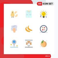 Mobile Interface Flat Color Set of 9 Pictograms of scrub housework shopping hand technology Editable Vector Design Elements