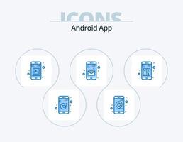 Android App Blue Icon Pack 5 Icon Design. calculator. app. mobile app. add. message vector
