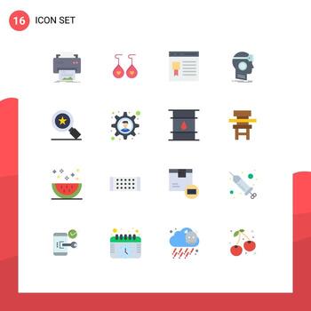 paquete de líneas vectoriales editables de 16 colores planos simples del navegador de auriculares virtuales sitio web de google paquete editable de elementos creativos de diseño vectorial vector