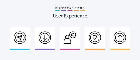 User Experience Line 5 Icon Pack Including gear. coding. screen. target. male. Creative Icons Design vector