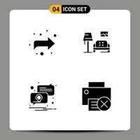 4 Universal Solid Glyph Signs Symbols of arrow pin lump gallery computers Editable Vector Design Elements