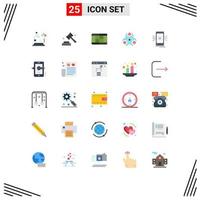 Set of 25 Modern UI Icons Symbols Signs for gps app court navigation medical Editable Vector Design Elements