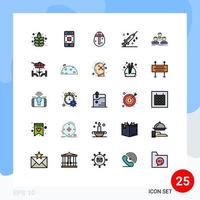 conjunto de 25 iconos modernos de la interfaz de usuario signos de símbolos para la vacuna de huevo de la empresa del grupo elementos de diseño de vectores editables médicos