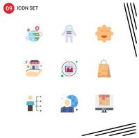 Universal Icon Symbols Group of 9 Modern Flat Colors of information analytics cookie dollar safe Editable Vector Design Elements
