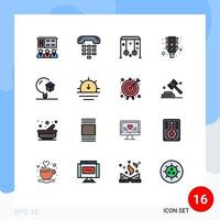 16 iconos creativos, signos y símbolos modernos de educación, tráfico, señal infantil, columpio, elementos de diseño de vectores creativos editables