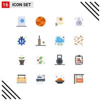 16 Universal Flat Colors Set for Web and Mobile Applications fix support precentage maintenance fragrance Editable Pack of Creative Vector Design Elements