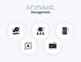 paquete de iconos de glifo de gestión 5 diseño de iconos. reloj. equipo. negocio. gente. oficina vector