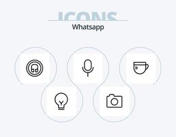 paquete de iconos de línea whatsapp 5 diseño de iconos. ui básico. aplicación ui imagen vector