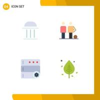 4 Flat Icon concept for Websites Mobile and Apps architecture soccer column ball options Editable Vector Design Elements