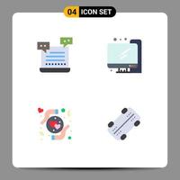 4 Creative Icons Modern Signs and Symbols of ai hands shopping education heart Editable Vector Design Elements