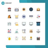 Stock Vector Icon Pack of 25 Line Signs and Symbols for technology strategy cap computer round Editable Vector Design Elements