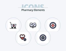 Pharmacy Elements Line Filled Icon Pack 5 Icon Design. health . pills . medicine. board vector