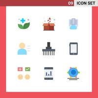 Stock Vector Icon Pack of 9 Line Signs and Symbols for farm persona package person server Editable Vector Design Elements