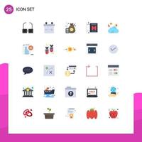 Universal Icon Symbols Group of 25 Modern Flat Colors of document delete document hotel sign delete marketing Editable Vector Design Elements