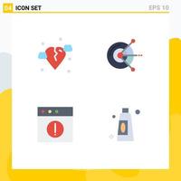 4 User Interface Flat Icon Pack of modern Signs and Symbols of break app sic disk cream Editable Vector Design Elements