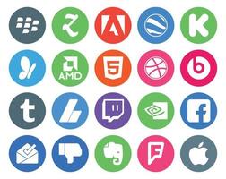 20 Social Media Icon Pack Including dislike facebook dribbble nvidia ads vector