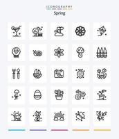 Creative Spring 25 OutLine icon pack  Such As fly. plent. baloon. nature. plant vector