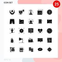 25 iconos creativos, signos y símbolos modernos de dispositivos, transmisión bluetooth, álbum de fotos, elementos de diseño vectorial editables vector