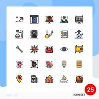 25 iconos creativos signos y símbolos modernos de asociación de visualización página web colaboración dulces elementos de diseño vectorial editables vector