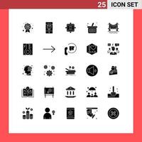 User Interface Pack of 25 Basic Solid Glyphs of cityscape building report bridge online shopping Editable Vector Design Elements