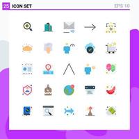 conjunto moderno de 25 colores planos y símbolos, como la flecha de asignación de negocios, elementos de diseño de vectores editables a continuación
